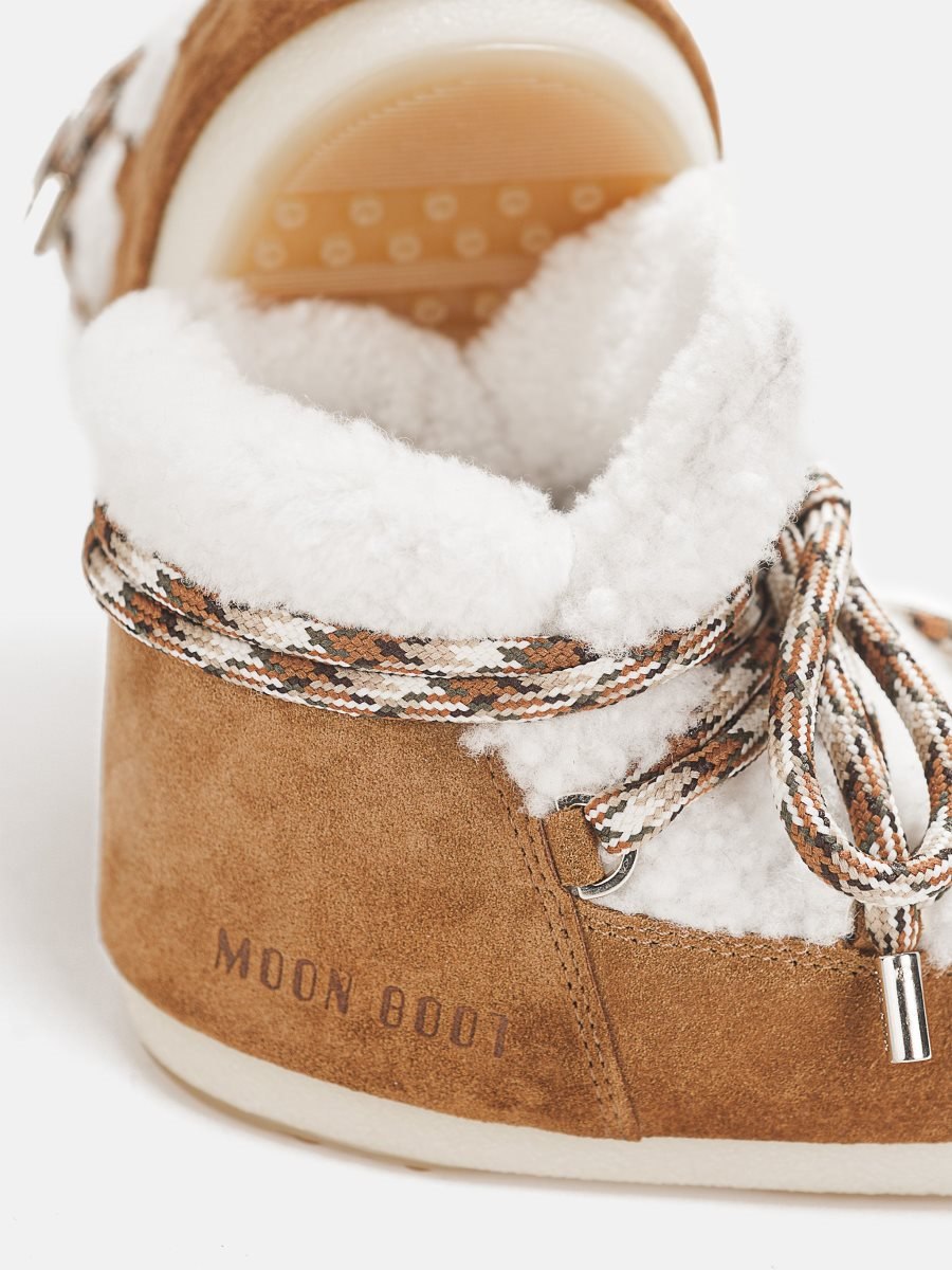 Moon Boot LAB69 ICON JUNIOR TAN SHEARLING PUMPS - WHISKY