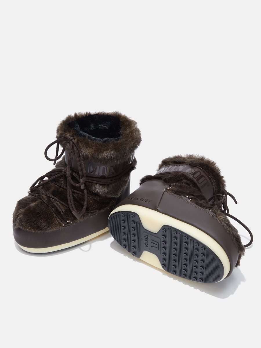 Moon Boot ICON LOW FAUX-FUR BOOTS - BROWN